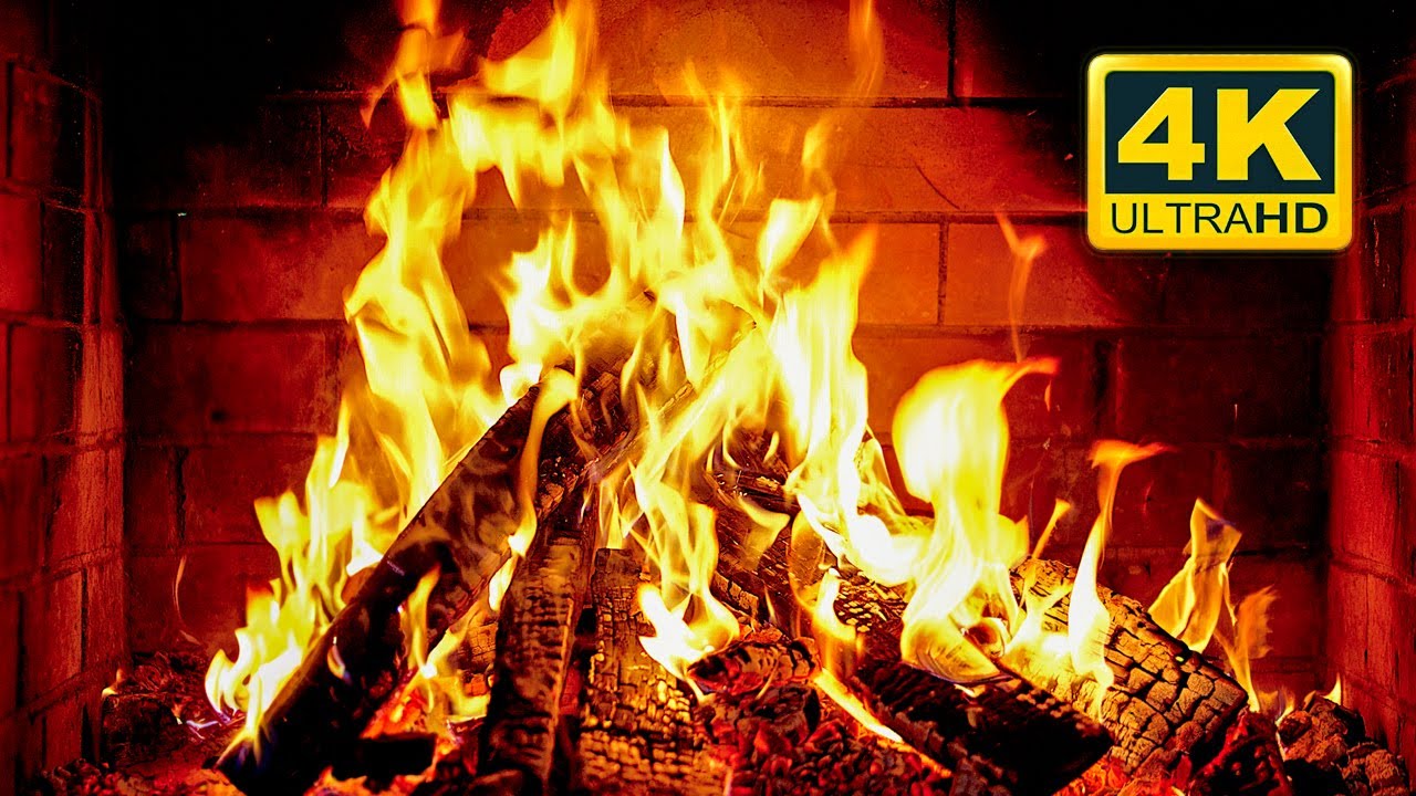 🔥 FIREPLACE Ultra HD 4K. Fireplace with Crackling Fire Sounds. Fireplace Burning. Fire Background