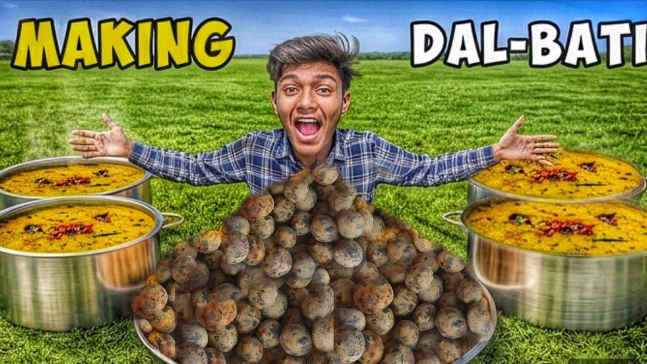Making A Dalbati In Desi Style || दाल बाटी बनायी 😍 || #vlog #cookingvideo #dalbatirecipe