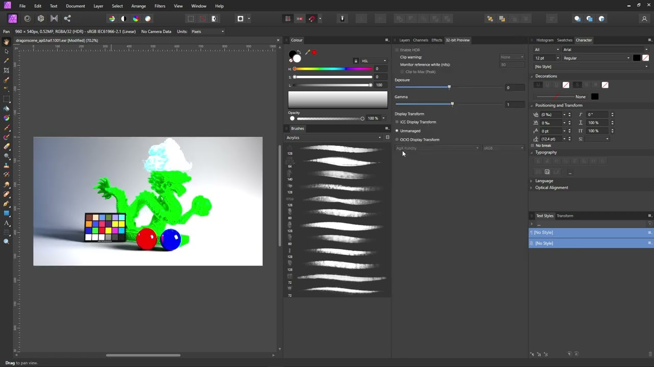 AgXc OCIO config on Affinity Photo