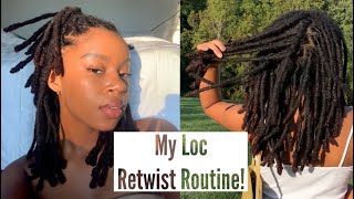 How I Wash and Retwist My Locs + Hot Oil Treatment | Beginner Friendly