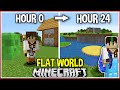 24 Hours in a Survival Flat World! (Minecraft 1.18)