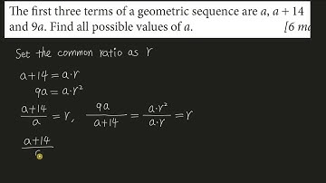 The first three terms of a geometric sequence are a, a + 14, and 9a. Find all possible values of a.