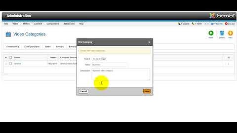 Joomla Social Video categories
