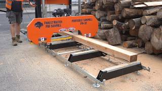Cutting Large Logs Into Timber Planks! Forest Master FM32 Portable Bandsaw Sawmill in Action