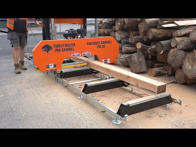 Cutting Large Logs Into Timber Planks! Forest Master FM32 Portable Bandsaw Sawmill in Action
