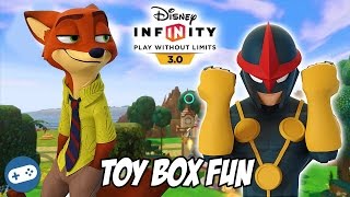 Disney Infinity 3.0 Nick Wilde and Nova Toy Box Fun Gameplay with Owen and Liam. We have some more Toy Box Fun and check 