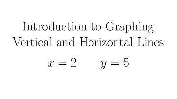 Introduction to Graphing Horizontal and Vertical Lines