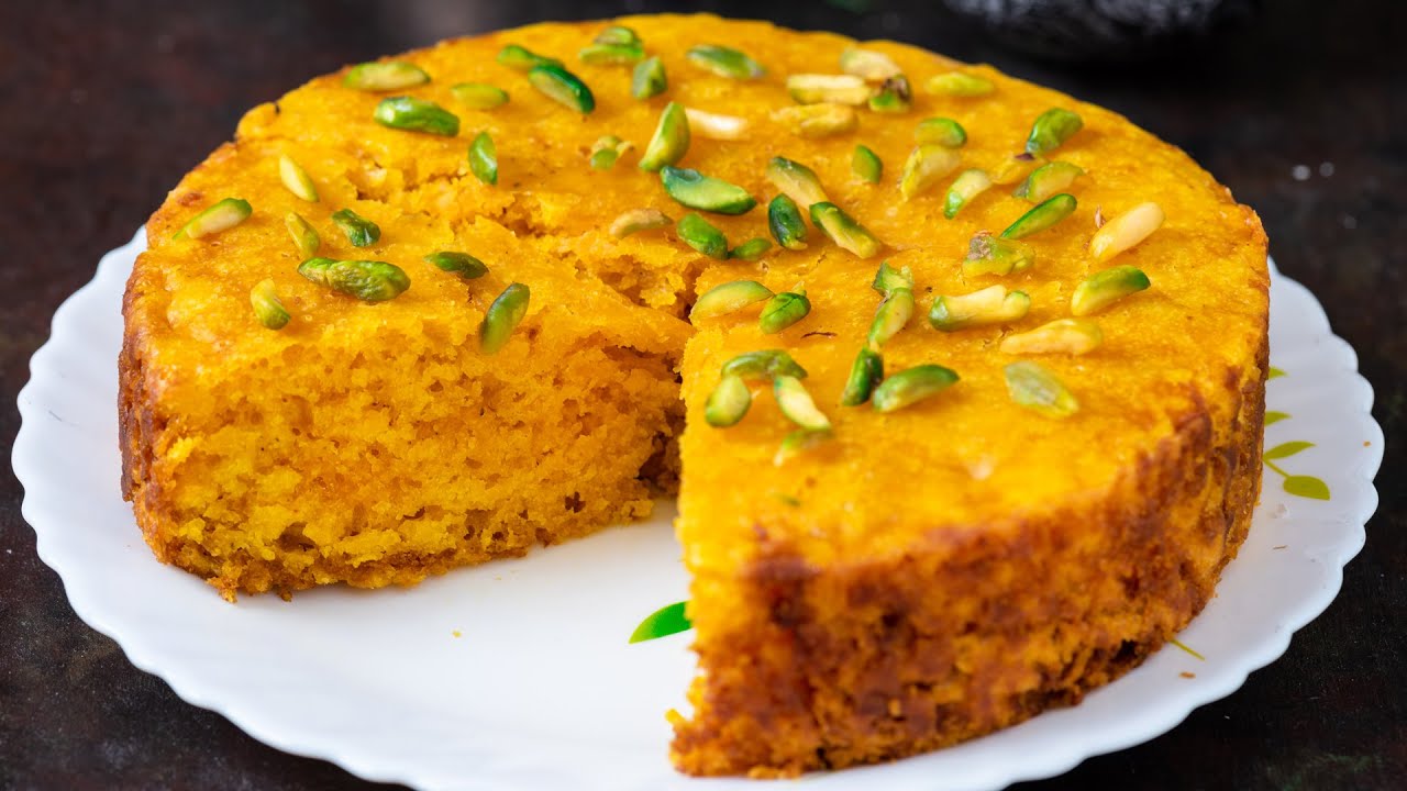 Mango Cake in Saucepan | Eggless Mango Cake Without Oven, Cream, Condensed Milk, Butter, Curd