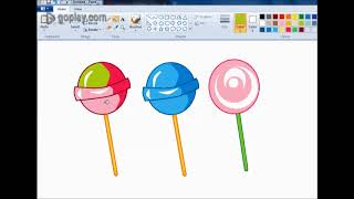 How to draw lollipop in ms paint