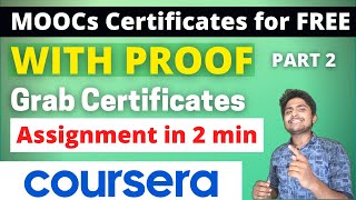 Coursera Course for free with Proof |How to get MOOCs points for free| Coursera assignments for free