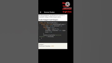 Java program of reverse number #javaprogramming #java #javatutorial #shortsvideo #ytshorts