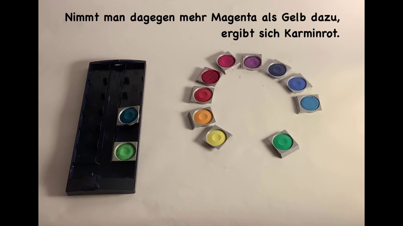 Farben sortieren und mischen im Farbkasten - Farbsubtraktion