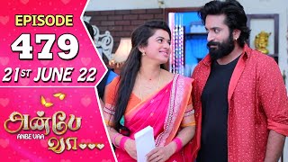 Anbe Vaa Serial  Episode 479  21st June 2022  Virat  Delna Davis  Saregama TV Shows Tamil