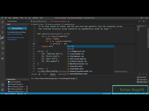 Challenge 06 Inventory update Algorithms Freecodecamp Python - YouTube