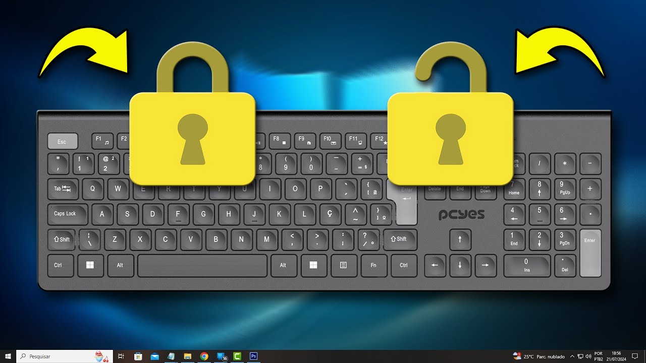 Como desbloquear o teclado no Windows [lock unlock keyboard]