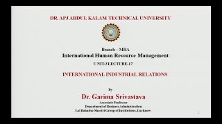 International Human Resource Management | International Industrial Relations| AKTU Digital Education