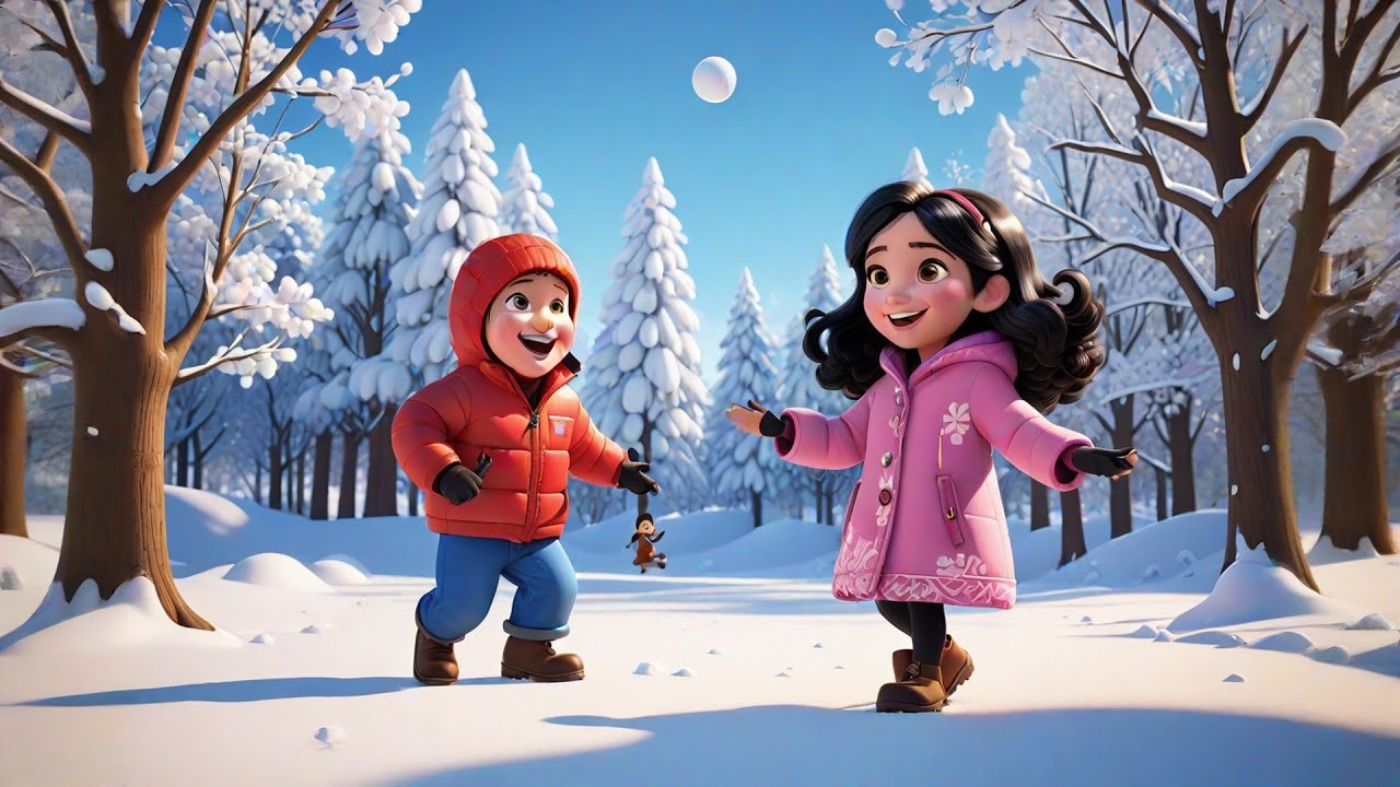 Snowball Toss and Slide | Winter Fun Song for Kids | Playful Snow Rhyme with Movement and Action