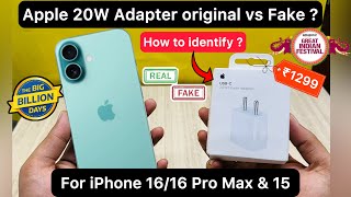 Apple Original vs Fake 20W Adapter for iPhone 16 / 16 Pro Max & iPhone 15 | Flipkart BBD/Amazon Sale
