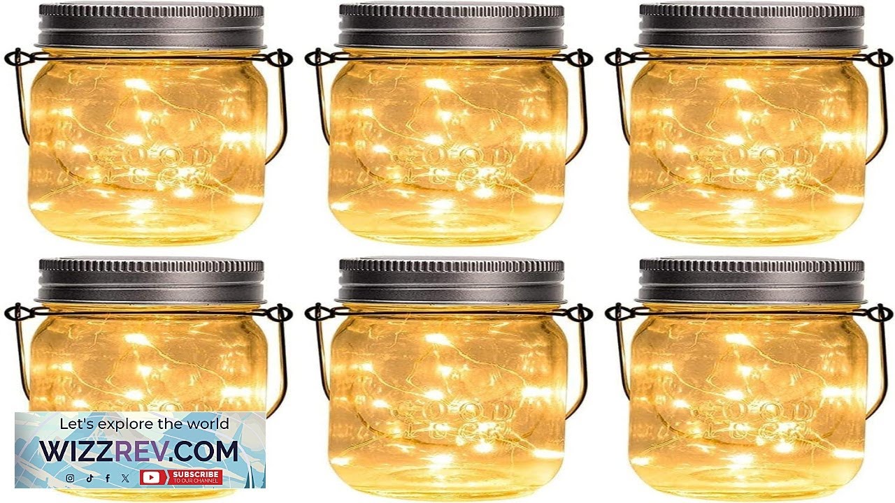 GIGALUMI Hanging Mason Jar Solar Lights 6 Pack 30 Led Hanging Solar Review