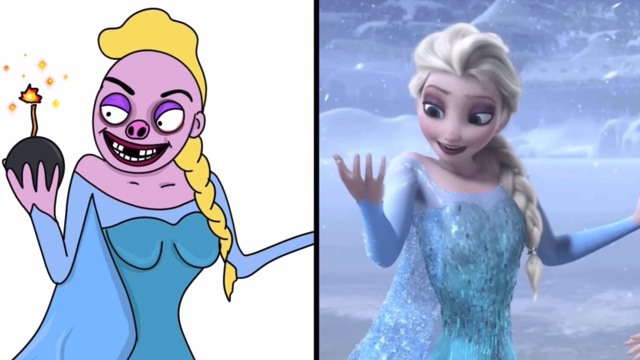 Рисунок Эльзы и Анны из мультфильма «Холодное сердце» 🥶 — забавное изображение, демонстрирующее а...