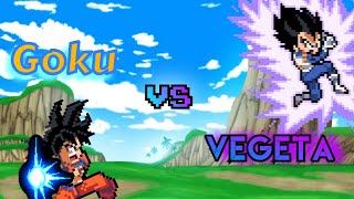 goku vs vegeta,batalla de pixeles