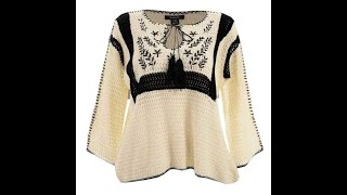 como tejer blusa o tunica  a crochet que facil es bordar