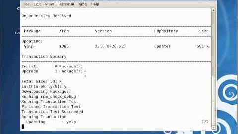 Running a yum update in Centos Linux