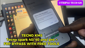TECNO KM5 FRP BYPASS , TECNO SPARK 40 / 40 PRO / 40 PRO PLUS FRP BYPASS WITH FREE TOOLS. ANDROID 15✅
