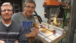 3 - Versatile Drill Press Fence In this episode I build a drill press fence that I designed. It has a dust collection port at the back to pull away shavings and dust. It
