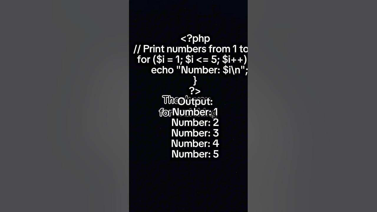 For loop for loop example in php ai shortvideo tech technology 