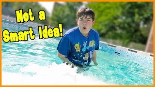 Dropping A Block Of Dry Ice In The Swimming Pool