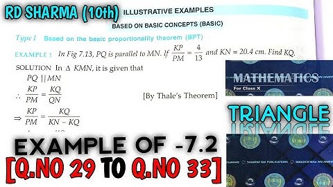 RD SHARMA CLASS 10 TRIANGLE EXAMPLE OF EX-7.2[Q.NO-29 TO 33] MATH FEAR | CHAPTER 7 | CBSE