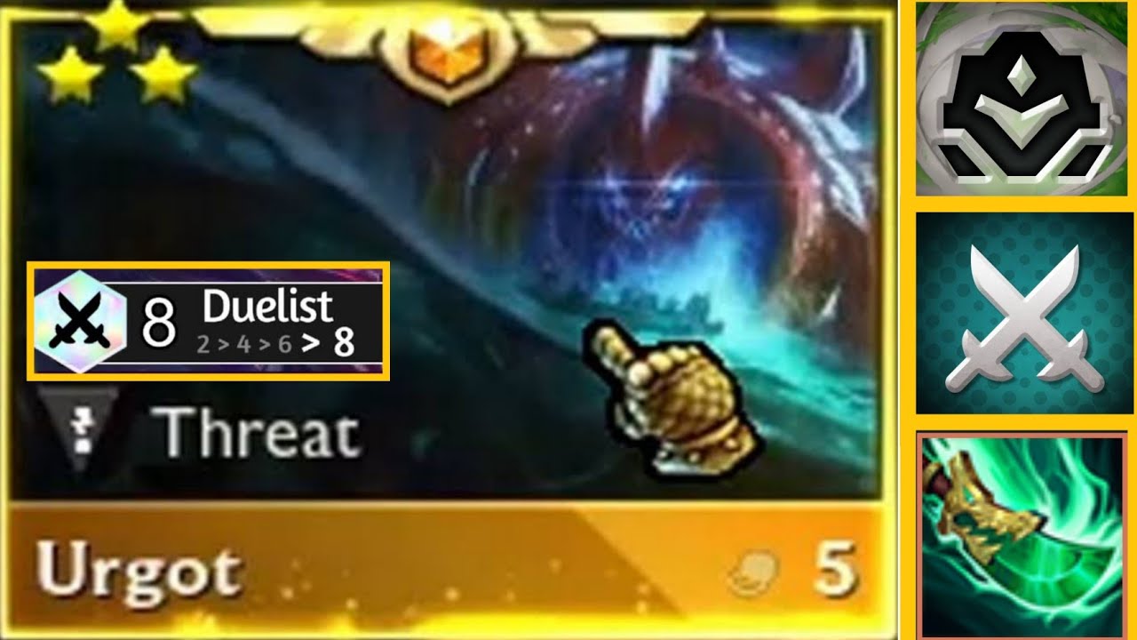 Urgot 3star Very fast attack with 8 Duelist tft set 8