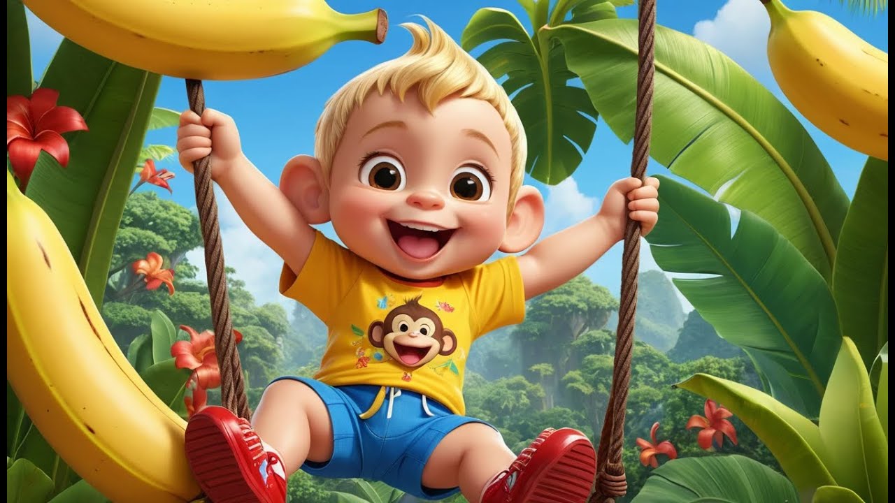 Silly Monkey Swings in Banana Tree | Fun Kids Song | Playful Jungle Adventure Rhyme