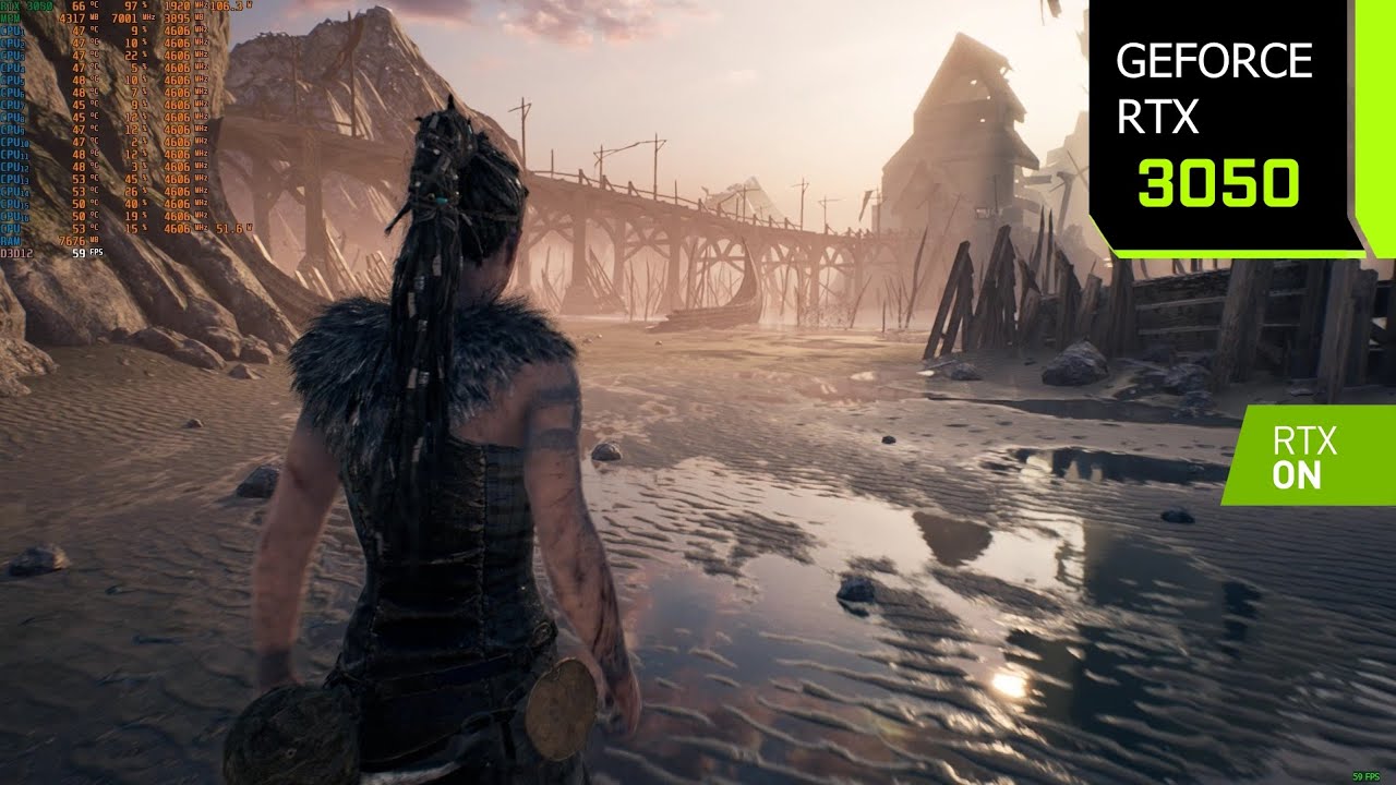 Hellblade Senua's Sacrifice Enhanced | RTX 3050 1080p DLSS 2.4 Quality | Ray Tracing | i7 10700F