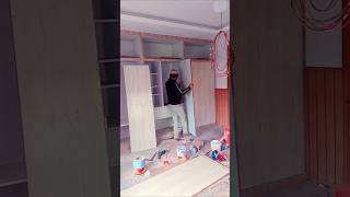 Bedroom wadrobe door fitting making process for carpenter #shorts #tips #trending #woodworking