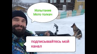 мото-толкач БТС едет как зверь глубоком снегу 50-60см Moto Tolkach BTS