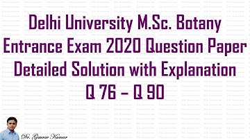 Delhi University M.Sc. Botany Entrance Exam 2020 Question Paper Solved Part 6