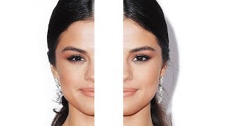 Creating perfectly symmetrical selena gomez by mirroring each side of
her face to create two versions. which do you prefer: real gomez,
le...