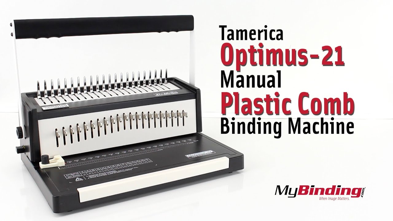 Tamerica Optimus21 Manual Plastic Comb Binding Machine YouTube