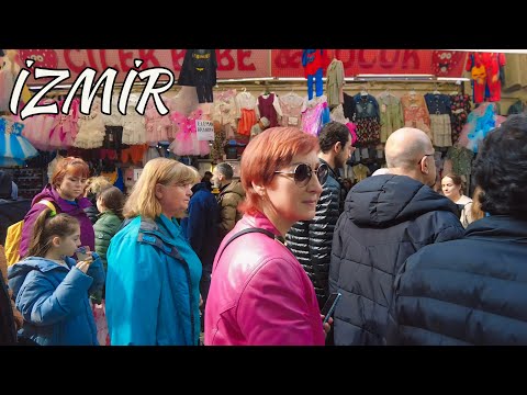 Izmir, 튀르키예 | 도보 여행 4K | 2024년 3월 10일