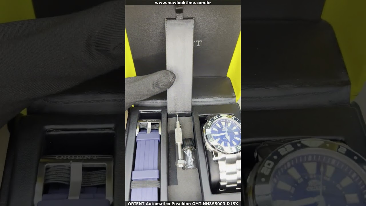 Relógio ORIENT Masculino Automático Poseidon GMT NH3SS003 D1SX - New Look Time Relógios