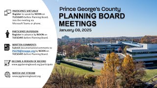 M-NCPPC Prince George's County Planning Board Meeting - January 8, 2026