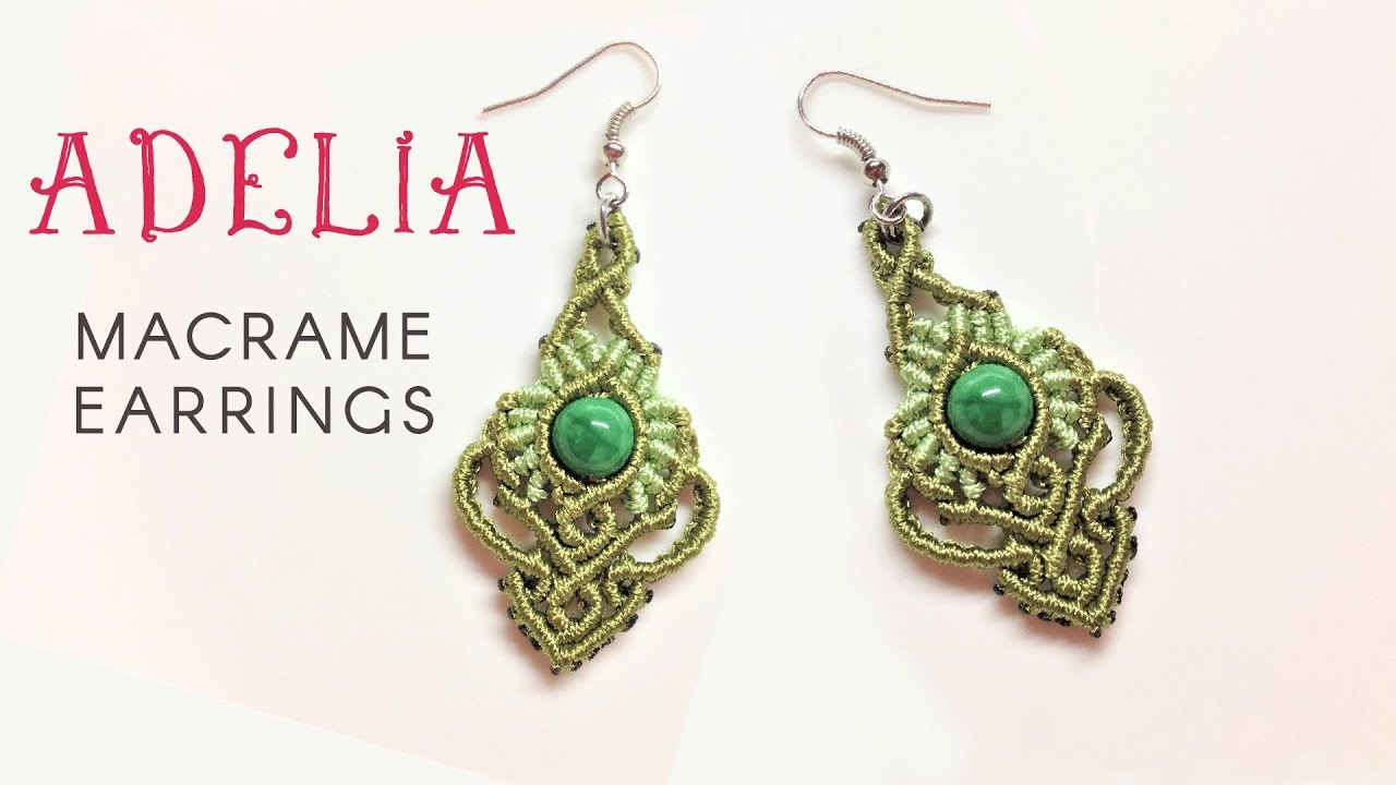 Macrame jewelry set tutorial - The Adelia earrings - Hướng dẫn thắt hoa tai Adelia