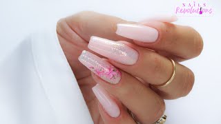 Delicate nails flowers bling tutorial / Elisium Nails
