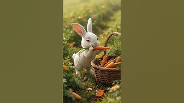 Girl & Bunny Harvest Carrots 🥕🐇 #shorts