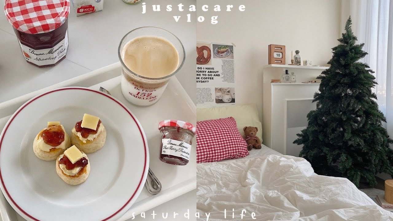 saturday vlog ミ🎧 ⟡🎄🦙•₊  (ENG)⌇ทำสโคนชีส & Dirty Coffee, unbox หูฟังใหม่, จัดห้องต้อนรับ Christmas