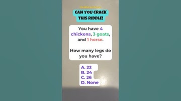 How many legs do you have #maths #shorts #riddlemathzone #brainteaser