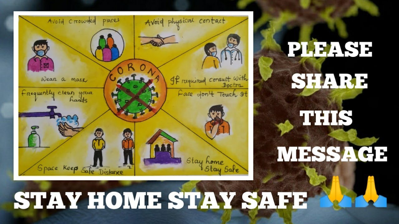 Corona virus awareness poster drawing