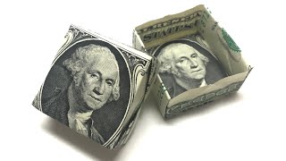 How to Make Money Origami Easy Gift Box, Dollar Bill Origami Easy Gift Box DIY Ideas, Money Easy Box